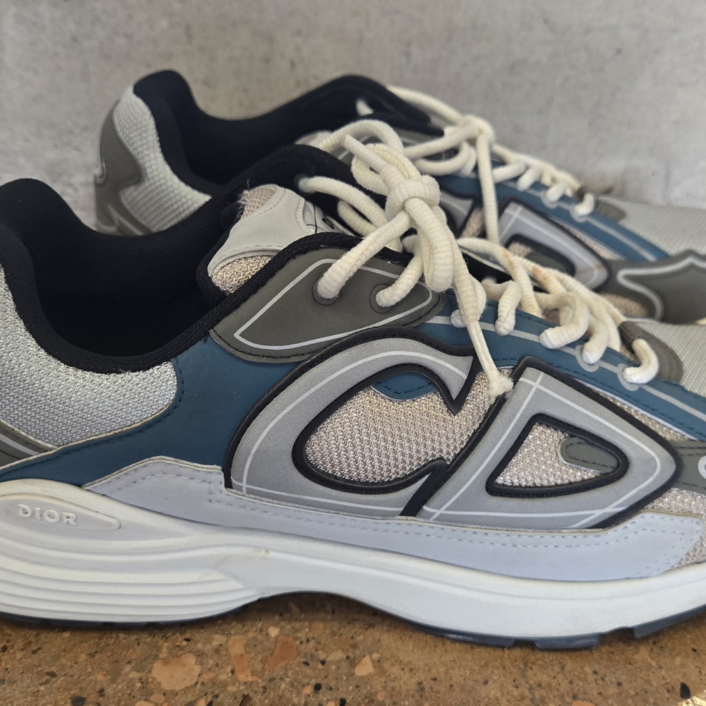 Dior Blue and Gray Sneakers with Chunky Midsole